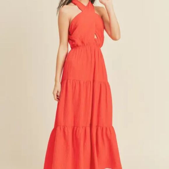 Braelyn Cross Front Halter Maxi Dress - Picture 10 of 10